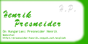 henrik presneider business card